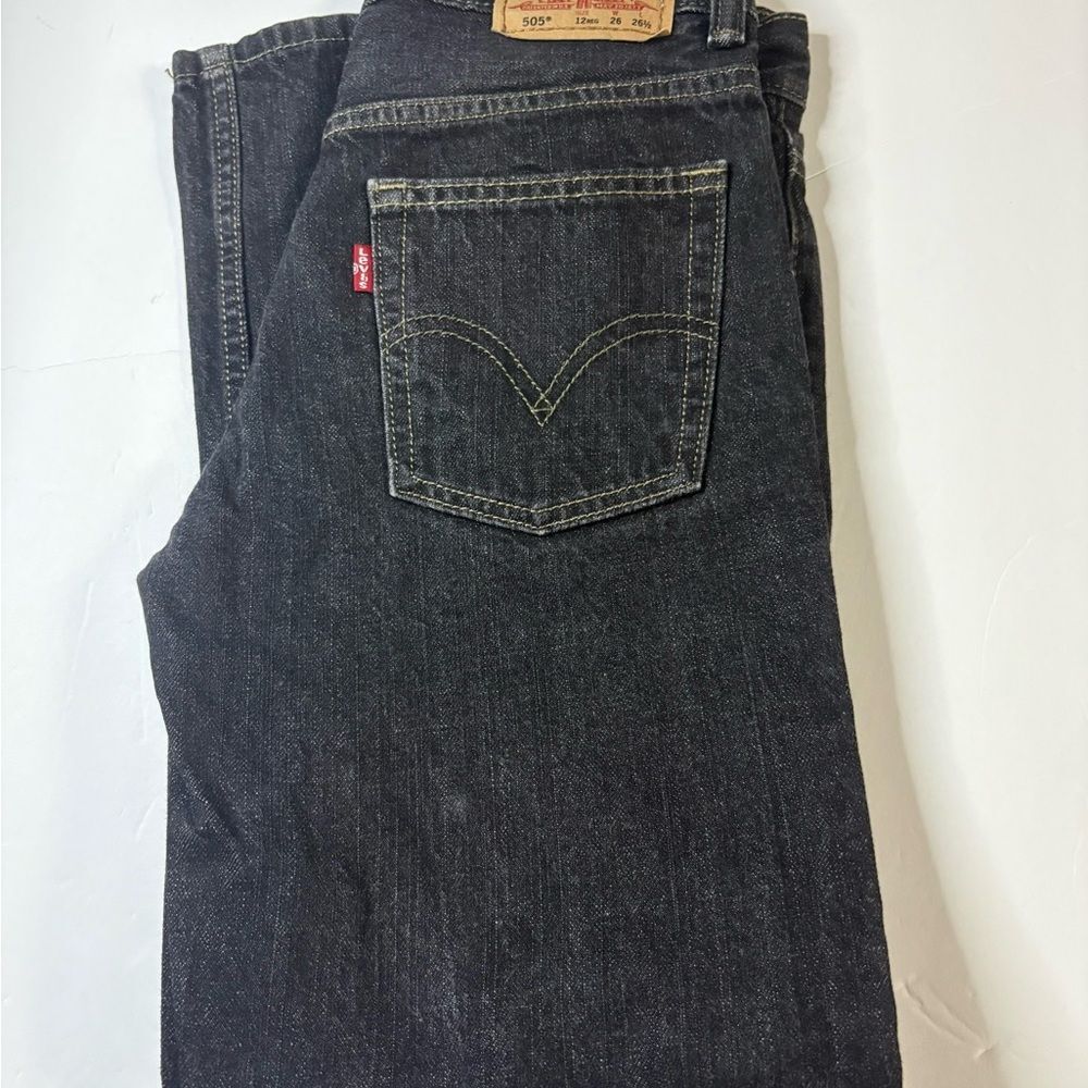 Levi's Boys Dark Gray 505 Straight Jeans. Sz 12